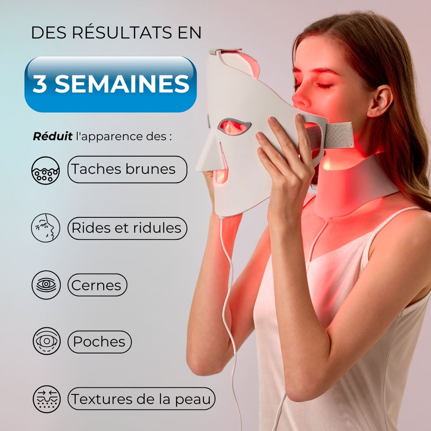 Glowskin Pro2 - Masque LED Haute Performance pour le Visage et le Cou